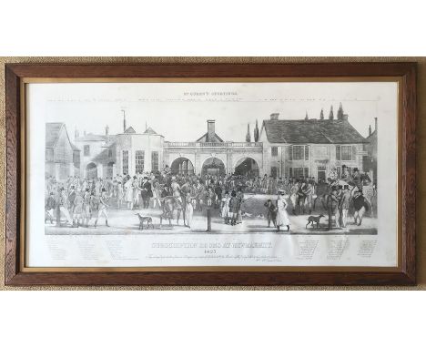 Print of McQueen's Sporting's Subscription Rooms at Newark 1825. A pictorial representation of the rich and the famous from D
