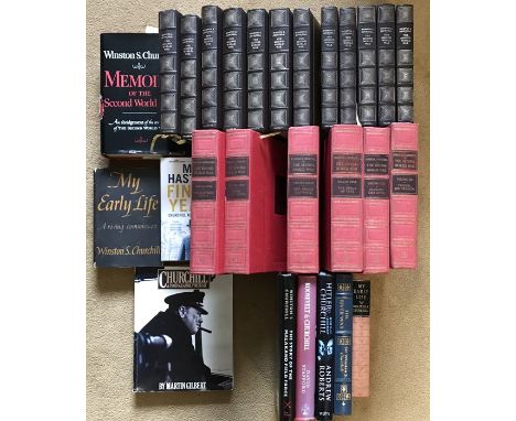 Collection of books, Winston Churchill including 12 volumes 2nd Great War Heron books, The 2nd Great War 6 volumes Educationa