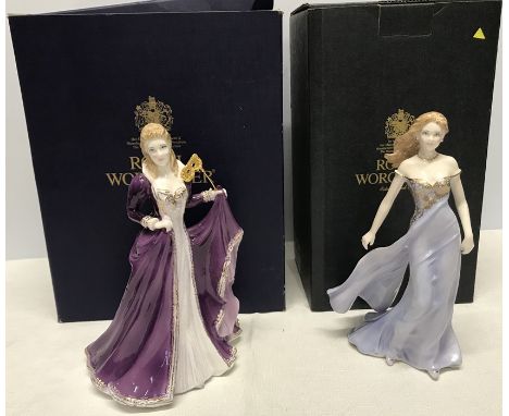 Two Royal Worcester figurines, Glittering Occasions Masked Ball, Maureen Anderson design 23cms h and Summer Romance, Amanda, 