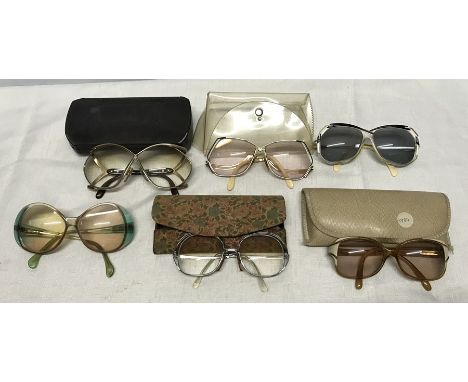 Collection of vintage sunglasses, Christian Dior x 2, Cazal x 2, Givenchy and Viennaline. 