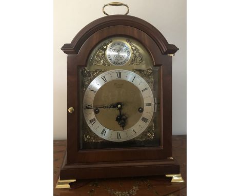 Reproduction bracket clock by Comitti of London 36cms h.Condition report:Minor dents to the case arch top edge otherwise item