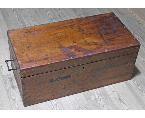 An early 20th century camphor wood campaign type trunk, previously belonging to HF Joynt Royal Army Medical Corp Lietenant 19