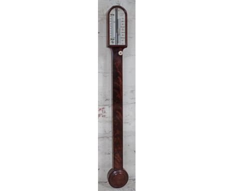 A 19th century mahogany stick barometer, A Gallenkamp &amp; Co Ltd London, length 92cm.  Condition - crack to ivory knob othe