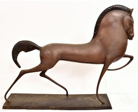 An Art Deco "Horse", Bronze Sculpture H: 70cm  W: 90cm  D: 17cm 