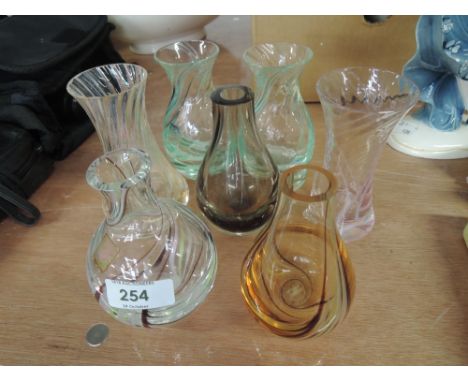 A selection of Caithness glass vases 