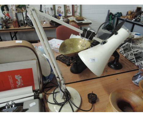 An angle poise lamp