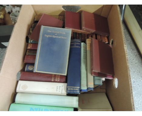 A box of vintage poetry volumes