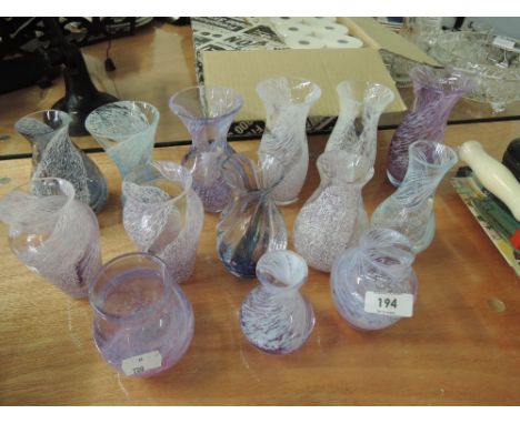 A selection of Caithness vases of various pattern and colour