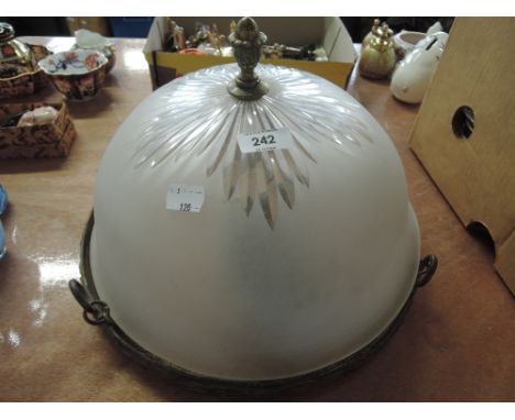 A vintage glass opaque ceiling light fitting