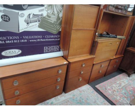 A selection of 1970 teak design modular shelf and drawers