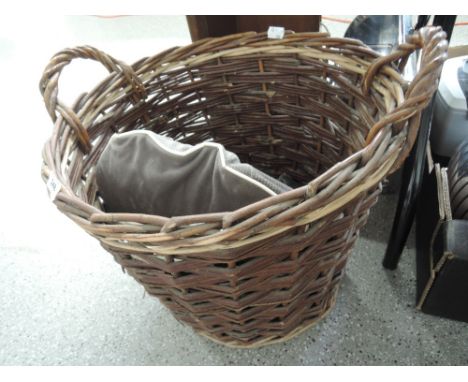 A vintage log basket