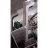 One of 3 matching Nice stainless steel bottle elevator. Discharge height is 96 in. Hopper size 44 in