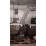 One of 3 matching. Nice stainless steel bottle elevator. Discharge height is 96 in. Hopper size 44