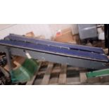 20 in overall width X 7 ft long dual Mat Chain Conveyor, has new, solid, 20 in wide mat chain in box
