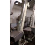 Mild steel cap elevator with stainless steel contact points. 96 in discharge height. Belt is 6 in