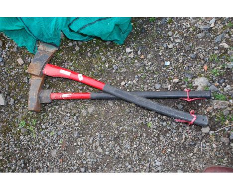 Log splitter and axe.