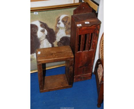 A baguette box and a square shelf.