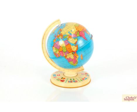 A mid-20th Century tin world globe 