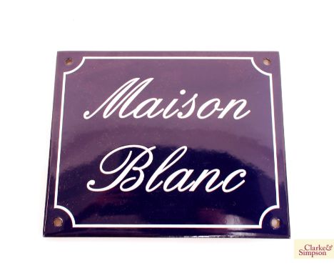 A replica enamel advertising sign for "Maison Blanc", 16cm x 19cm 
