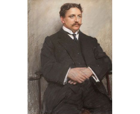 ARTHUR TREVOR HADDON (1864-1941) PORTRAIT OF HERMAN FINCK Pastels 48 x 35.5cm. Exhibited: London, Royal Institute Galleries, 