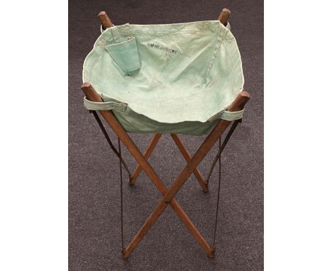 WW2 British Army Officers canvas wash basin maker marked "Waring &amp; Gillow (1932) Ltd". WD Marked and dated 1942. Pouch to