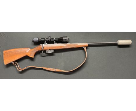 Brno CZ Model 527 .222 Remington Cal Bolt Action Rifle serial no 50171. Fitted with Ase Utra S series SL5 cal .223 Moderator 