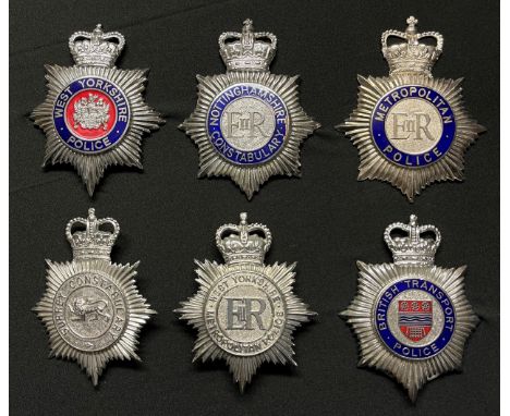 A collection of Police Helmet Plates: Queens Crown Enamelled West Yorkshire Police: Queens Crown Enamelled Nottinghamshire Co