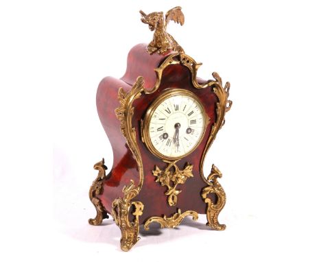 Early 20th century gilt brass and tortoiseshell mantle clock, maker Edwards & Sons, the Vincent cylinder movement striking on