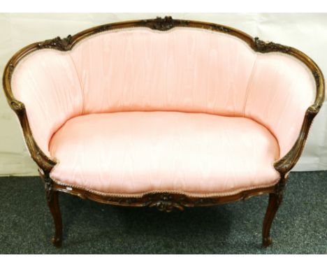 Louis XVI style walnut parlour sofa CONDITION REPORT: Evidence of worm.  Wear to hight points.  Loss to top rail.  Split to l