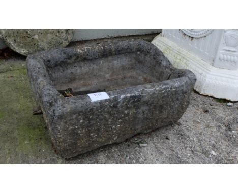 Small Limestone Trough, rectangular shaped, 24”h x 17”w