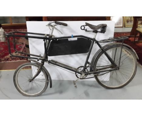 Postman’s Bicycle with carbide lamp, small front wheel, Brooks leather seat (1)