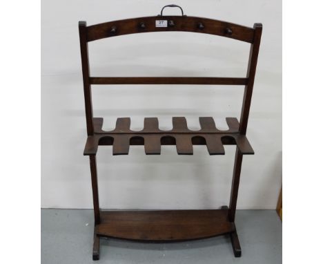 Edwardian Mahogany Boot / Whip Rack, with stretcher shelf, 3ft h