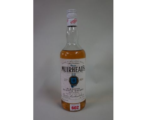 An old 26 2/3 fl.oz. bottle of Muirhead's blended Scotch whisky, probably 1960s/70s bottling. 