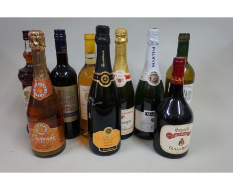 Nine various bottles of wine, to include sparkling wine. (9) 