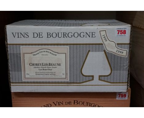 A case of six 75cl bottles of Chorey Les Beaune Les Bons Ores,&nbsp;1999, Dom Edmond Cornu, in oc. (6) PLEASE NOTE: ADDITIONA