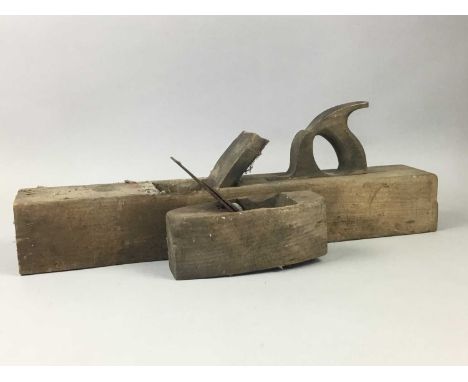 TWO VINTAGE PLANES,along with a a barometer, a group of wooden trinket boxes, two Salter's spring balances and a group of cer