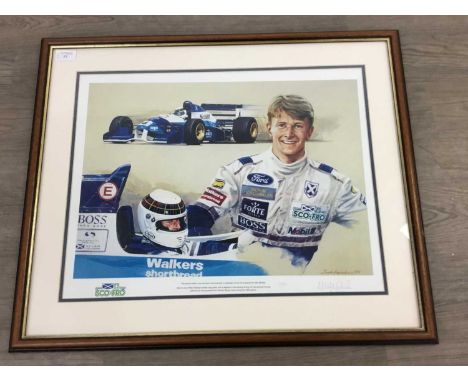 ALLAN MCNISH SIGNED LIMITED EDITION RACING PRINT,57cm x 68cm overall