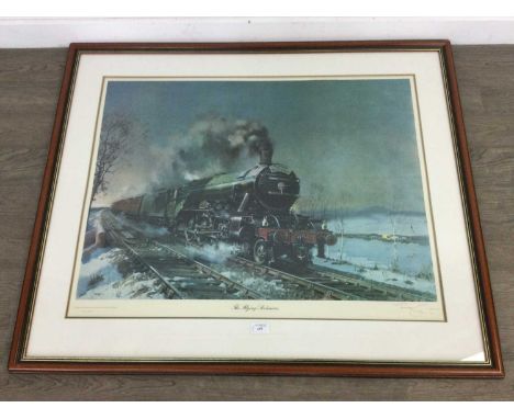 TERENCE CUNEO (BRITISH 1907 - 1996),THE FLYING SCOTSMAN,limited edition coloured print, signed and numbered 836/850,overall s