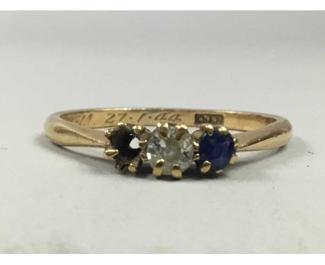 EIGHTEEN CARAT GOLD RING,lacking a stone, along with a nine carat gold wedding ring (2)