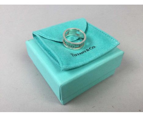 SILVER TIFFANY RING,of openwork design, in pouch, in boxThe ring is a size S.