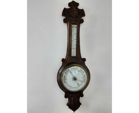 20TH CENTURY OAK BAROMETER