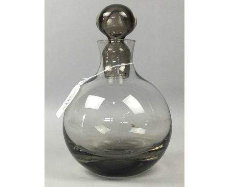CAITHNESS GLASS DECANTER,along with six glasses