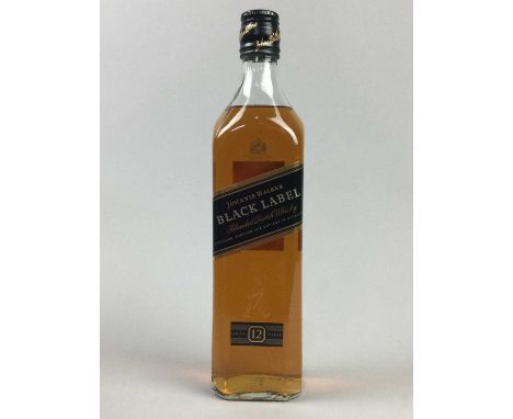 JOHNNIE WALKER 12 YEAR OLD BLACK LABEL,40% ABV / 70cl, along with Johnnie Walker Red Label, 40% ABV / 1L and a Martell VSOP w