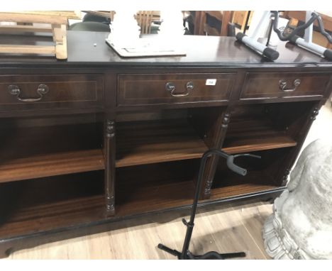 INLAID MAHOGANY SHELF UNIT  59" WIDE