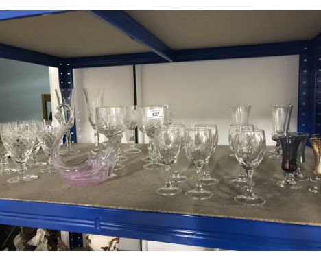 1 SHELF OF GLASSWARE