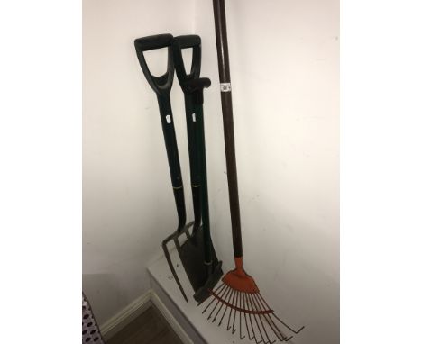 GARDEN TOOLS - SPADE , FORK , EDGER , RAKE