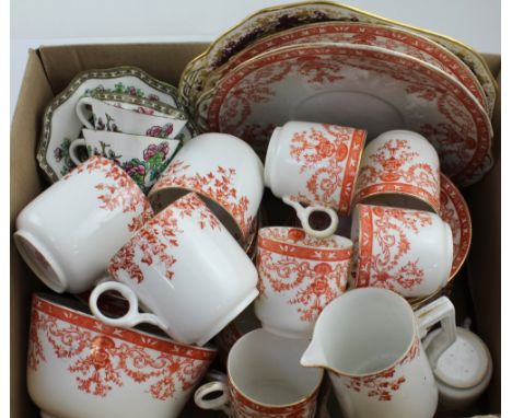 An early 20th century Foley China part coffee and tea service to include three teacups, eight coffee cups, twelve small sauce