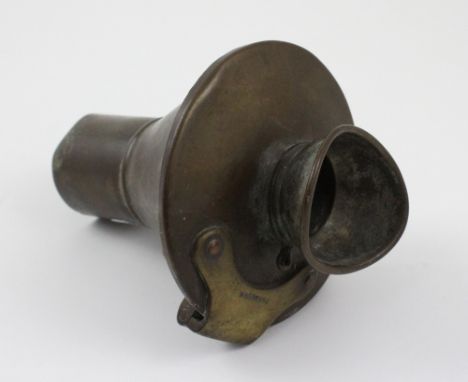 A copper maritime communications horn marked 'Chadburn' with brass hinge, height 16cm.