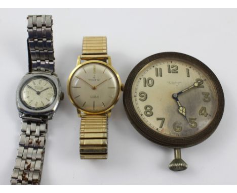 Walker &amp; Hall; a gold-plated manual-wind gentlemen's wristwatch with seventeen ruby Incabloc works, on elasticated bimeta