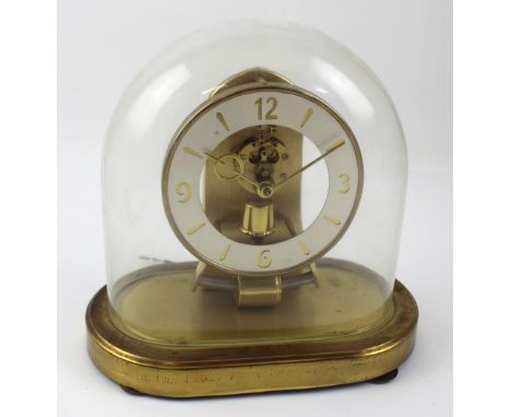 A Kieninger &amp; Obergfell West German Kundo electronic mantel clock in gilt metal with Perspex dome, overall height 22.5cm 